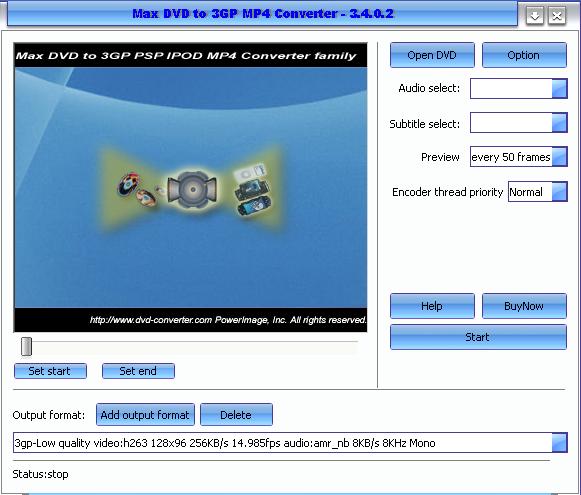 Click to view Max DVD to 3GP MP4 Converter 3.4 screenshot